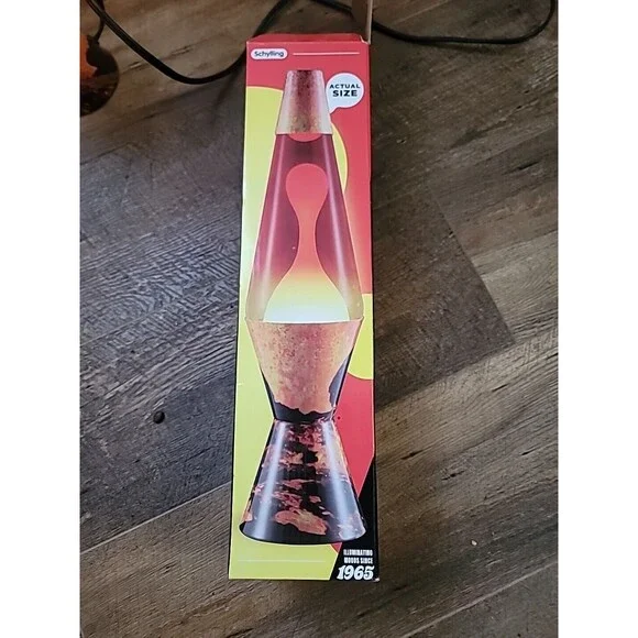 Lava Lite 2149 COLORMAX Volcano Print LAVA LAMP Light Red Orange Globe 14.5” - Picture 3 of 5